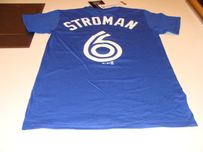 Toronto Blue Jays Marcus Stroman Small Name Number Blue T Shirt MLB Baseball