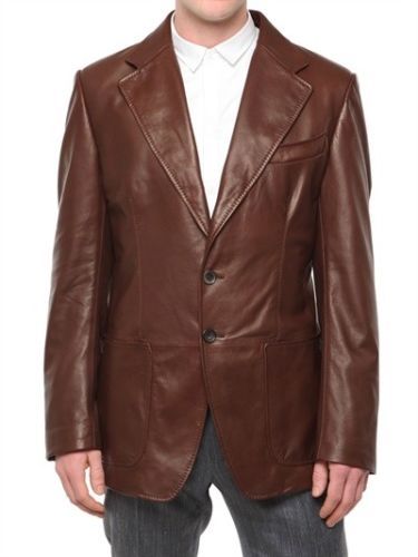 Soft Lambskin Pure Leather Blazer Coat 
