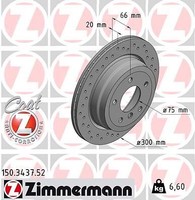 2X Zimmermann 150.3437.52 Bremsscheibe FüR BMW
