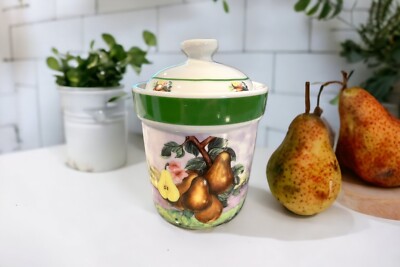 L. Godinger & Co. Kitchen Canister Crock Sugar Bowl With Pear Design