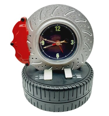 Shop Man Cave Boys Desk Clock brake system Quartz Japan Spinning Sounds Talking