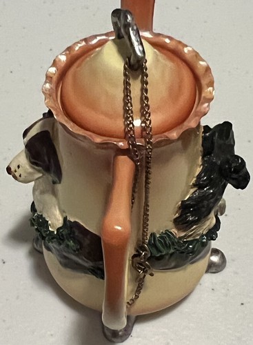 Vintage NINI Miniature Teapot 🫖Dogs and Bird Resin Trinket Box # 6-14 Mini Pot - Picture 12 of 12