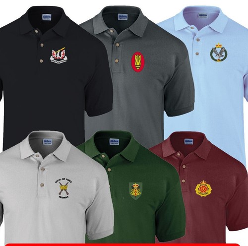 Bestickte Kappe Abzeichen Armee POLOSHIRT REME RE PWRR AGC AAC RHA GEWEHRE PARA AAC  - Bild 1 von 5