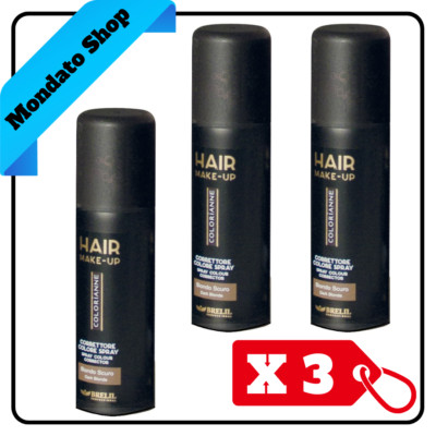 BRELIL COLORSANNE TINTE RETUSCHE NACHWACHSEN 75ml SPRAY DUNKELBLOND (X3)