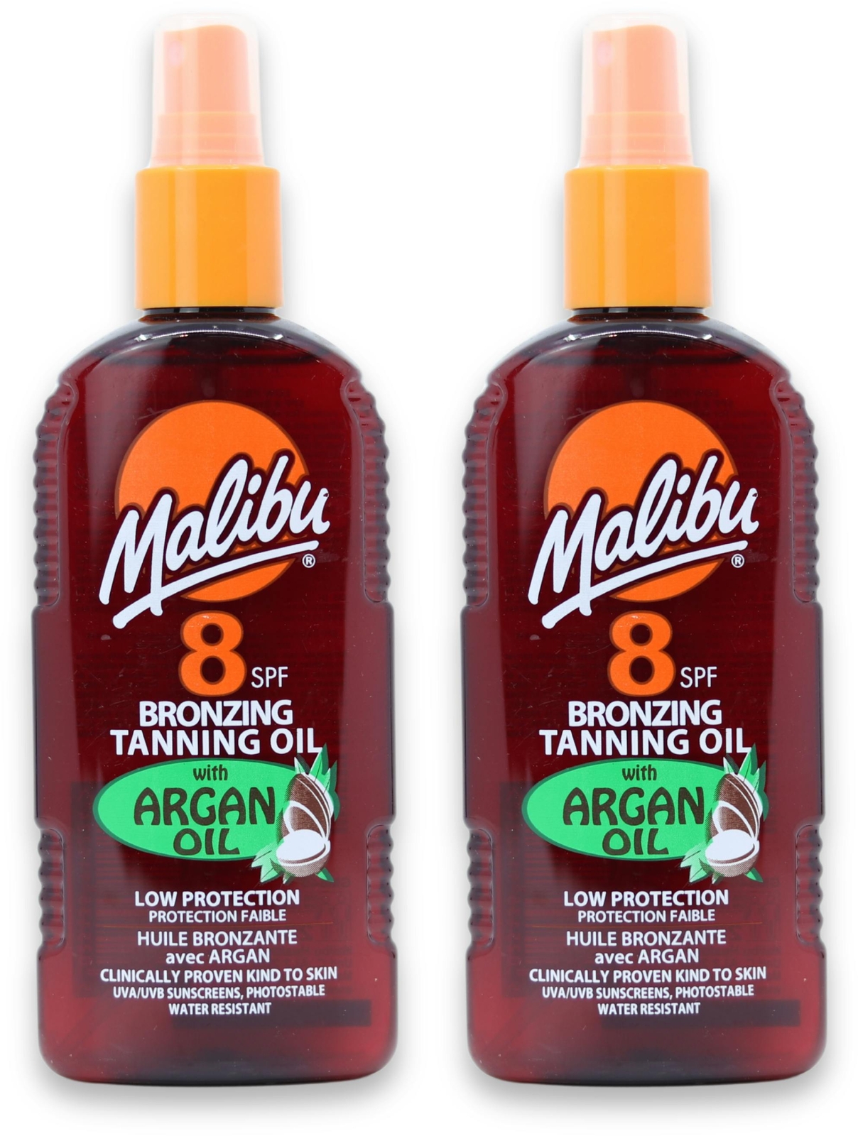 Malibu Bronzing Tan Oil SPF8 200ml X 2