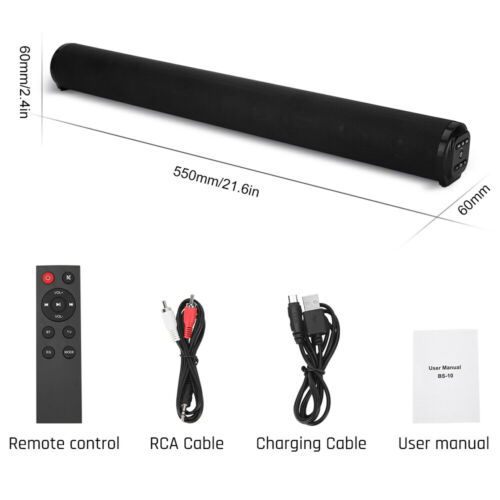 Powerful Sound Bar Bluetooth 5.0 TV Theater Subwoofer Soundbar 4 Speaker Remote - Picture 2 of 12