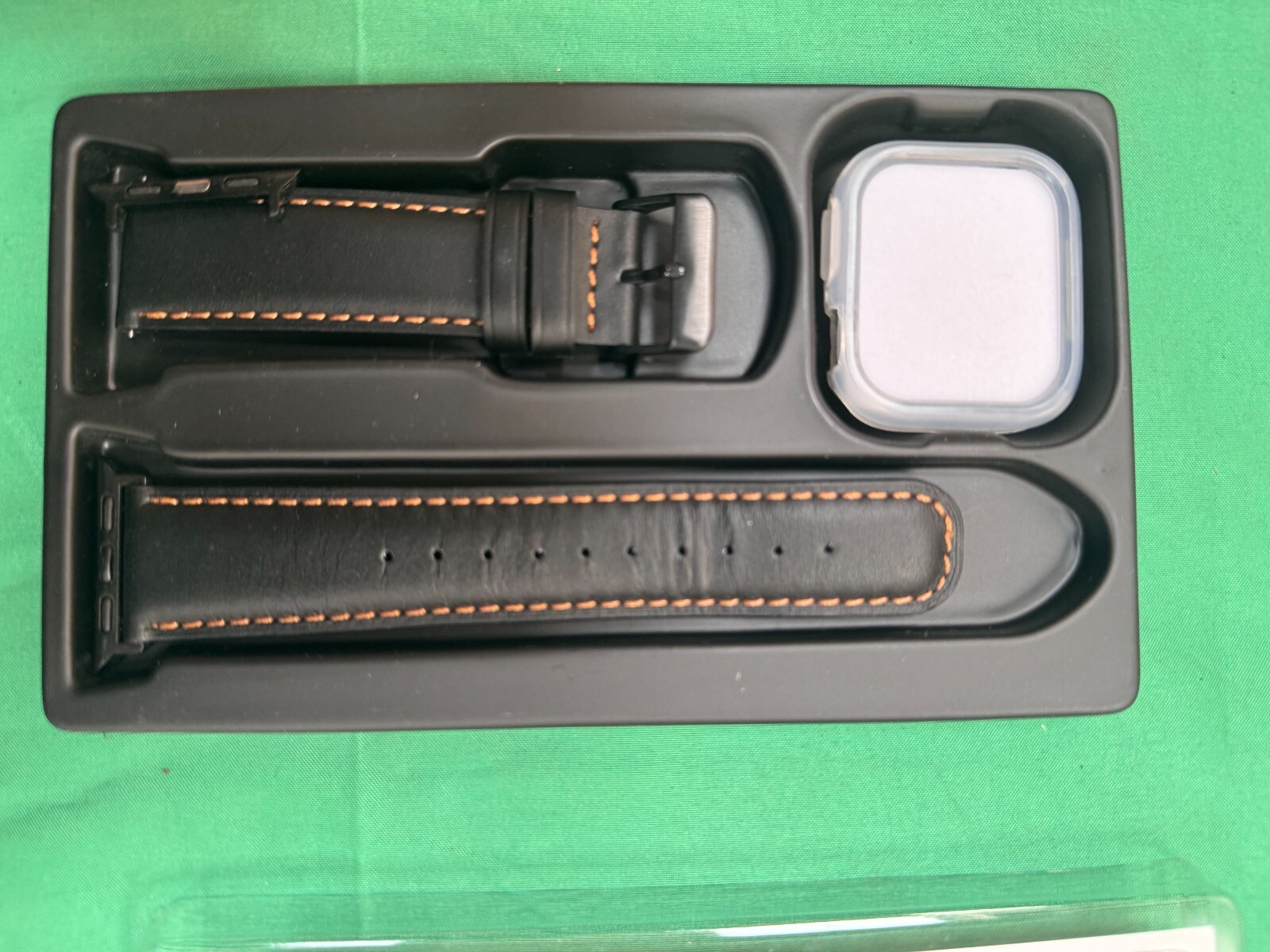 Tasikar Leather Watch Band Strap & Case for Apple Watch 38mm Series 1 2 3 Black