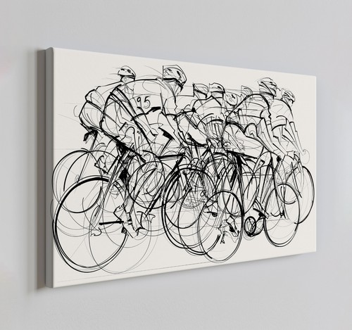 Cycling Race Bicycle Sketch Canvas Print Wall Art, Home Decor Wall Hanging - 第 1/10 張圖片