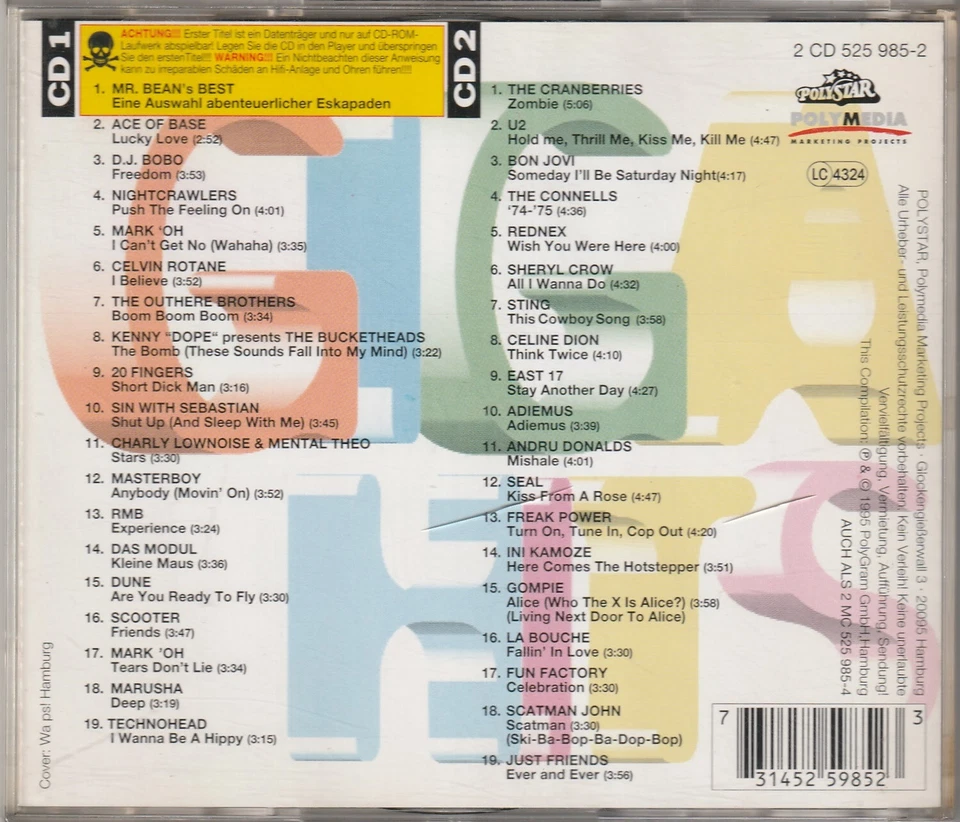 Various – Giga Hits 95 - 1995 - 2-CD - - Bild 2 von 2