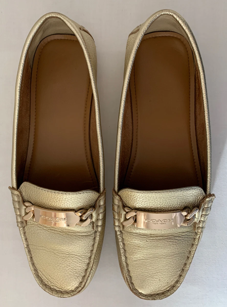 Coach gold hotsell loafers