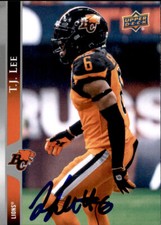T.J. Lee Signed 2021 Upper Deck CFL Football card BC Lions