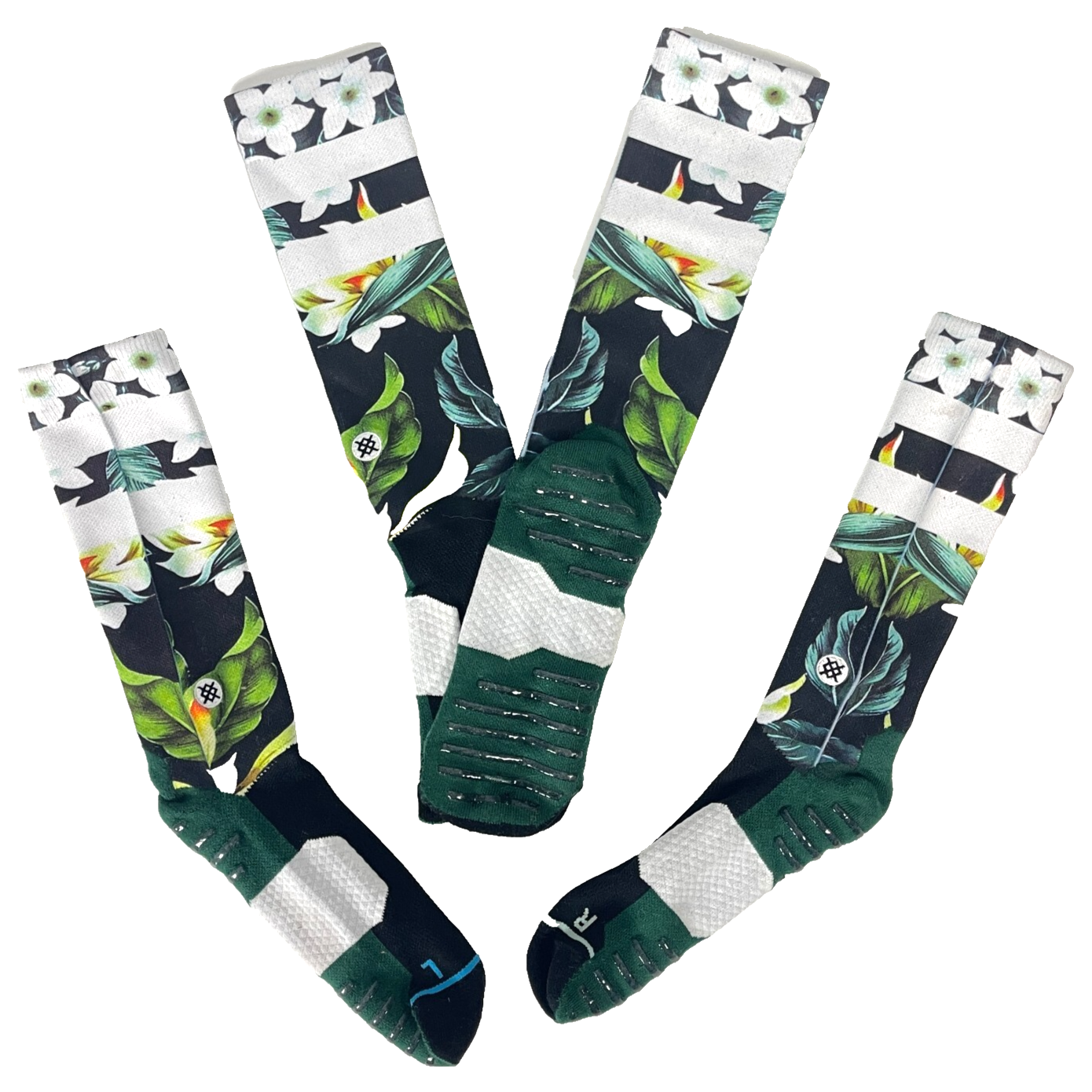 SAOLA Stance Fusion Uomo L XL 2 Paia Calze Tropicali Grip Suola Righe Floreale Giungla