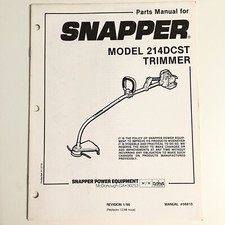 1990 Snapper Trimmer 214DCST Parts Manual Vintage Original USA