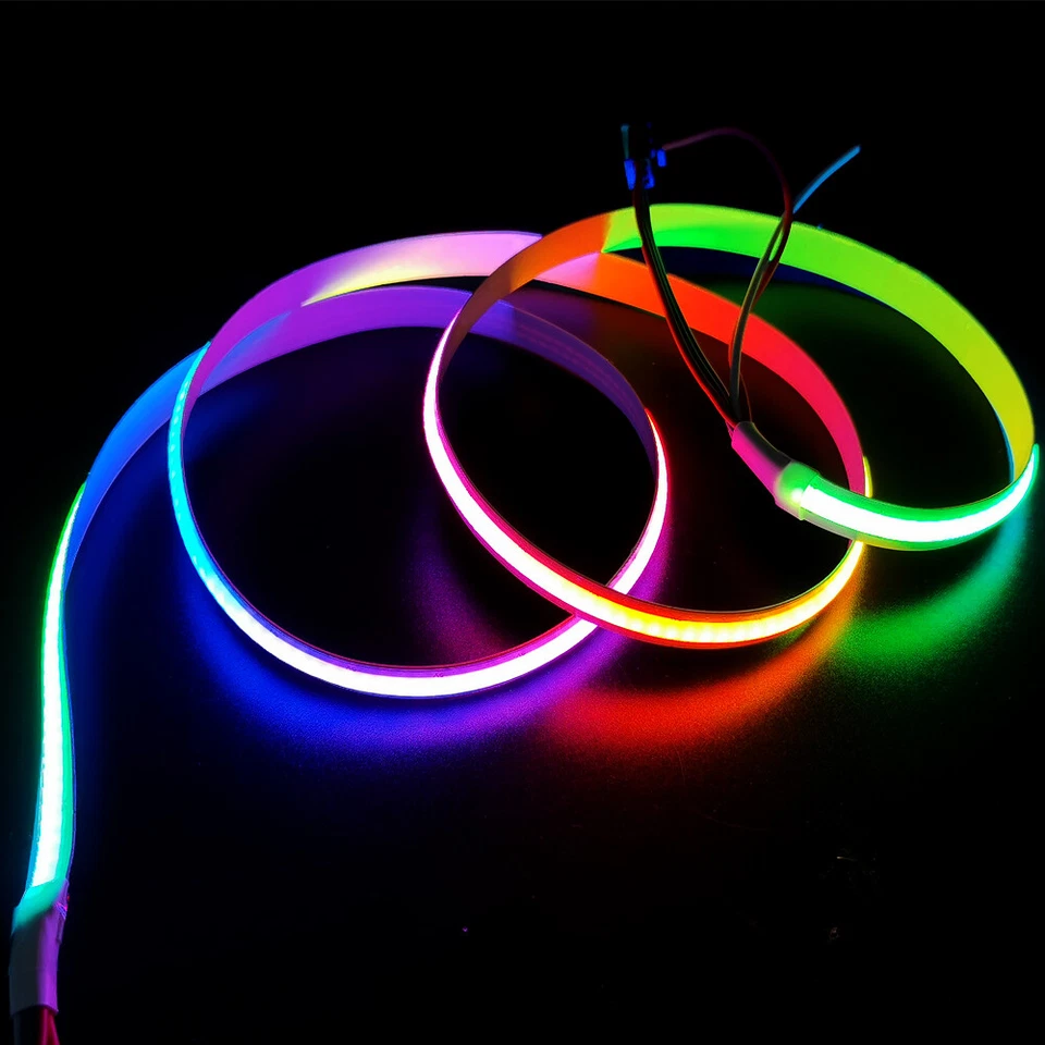 5V COB Full Color Flame Lamp High Density Chip Music Rhythm LED Strip Light Tape - Image 2 of 4