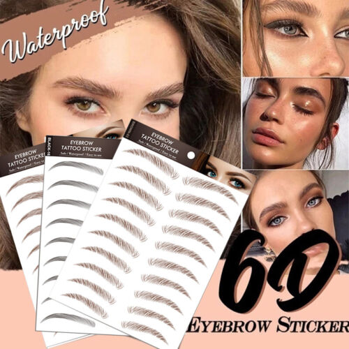 6D Hair-like Eyebrow Tattoo Sticker False Eyebrows Waterproof Long Last Makeup