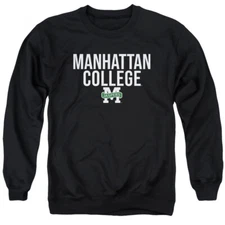 Manhattan College Adult Crewneck Sweatshirt Stacked, Black, S-3XL