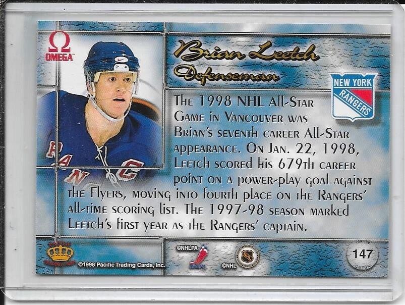 1997-98 Pacific Omega Brian Leetch Ice Blue # 147 | eBay