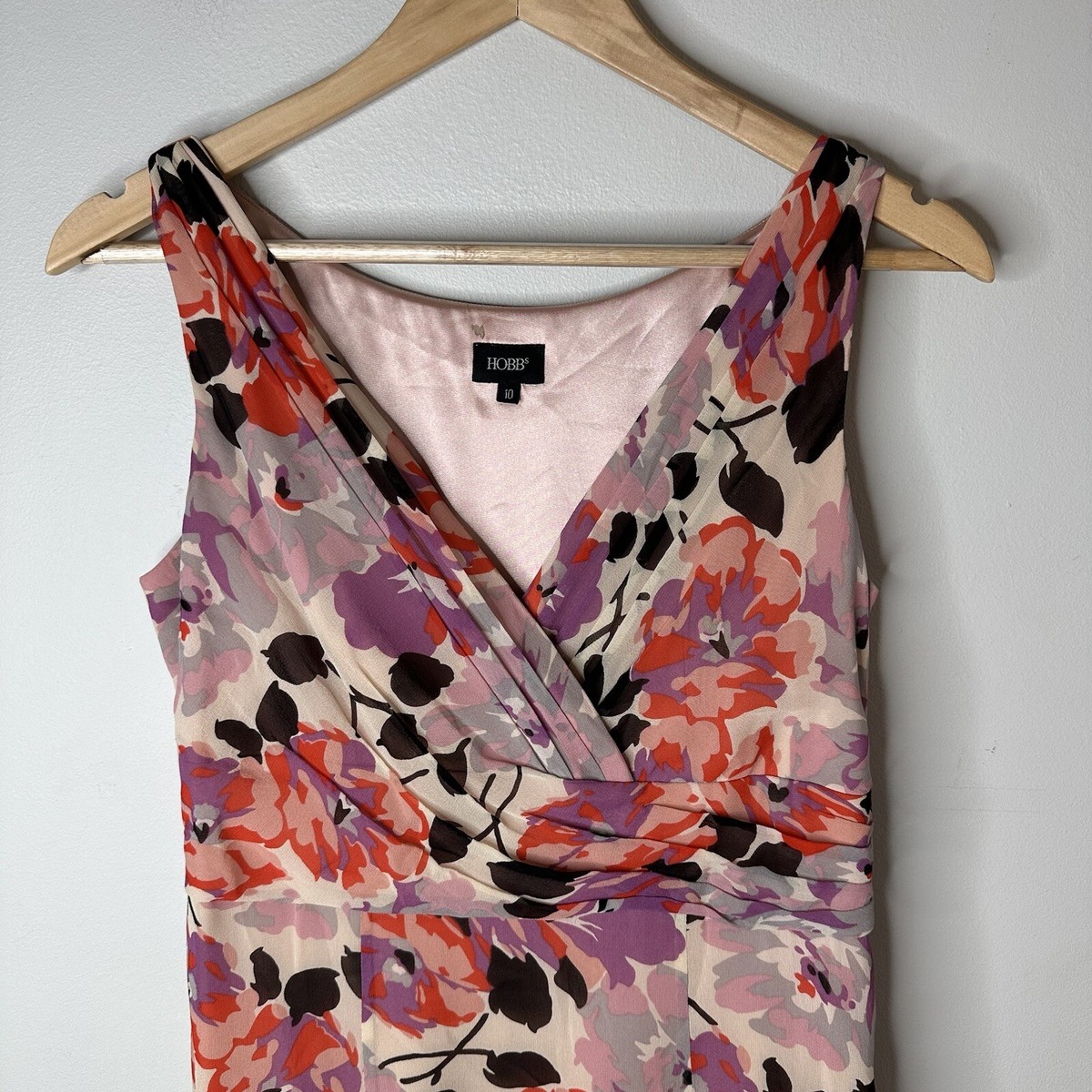 Hobbs Womens Pink Floral Silk Blend Sleeveless Party Y2K MIDI Shift Dress  Sz 10 | eBay