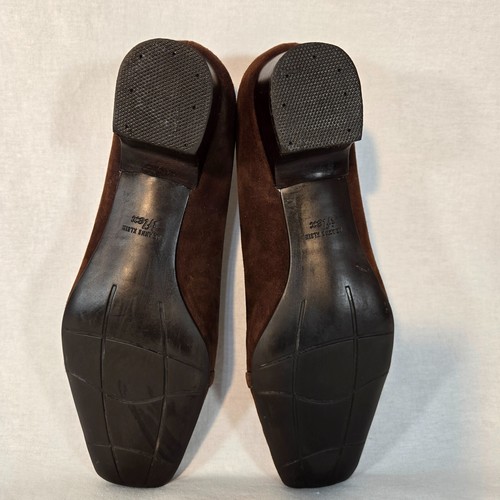 VINTAGE Office-Sirencore Academia ANNE KLEIN Brown Suede Buckle Shoes Size 8M. - Picture 22 of 24