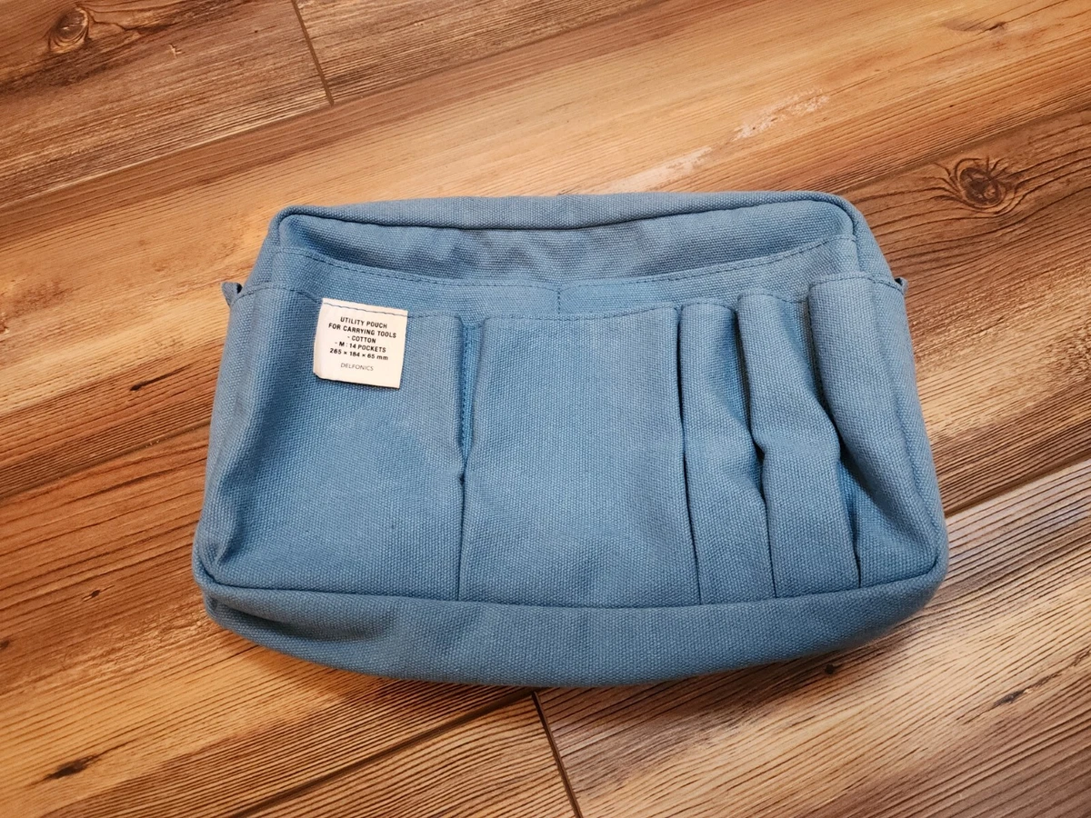 DELFONICS Medium Organizing Utility Pouch Sky Blue 14 Pockets