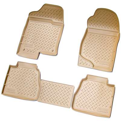 3D Gummi Fussmatten passend für CHEVROLET Suburban | 2007-2014 | beige mit Rand