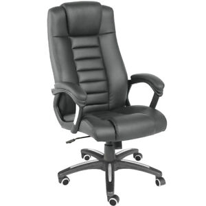 Chaise de bureau fauteuil siège hauteur réglable ergonomique rembourrage noir