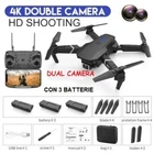 E88 PRO FOLDING DRONE 2 CAMCORDERS 3 BATTERIES REMOTE CONTROL WIFI FPV 4K