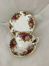 Royal Albert Doulton Old Country Roses  Avon Coffee Tea Cup And Saucer Trio Uk
