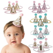 Baby Girl Boy Princess Prince Crown Birthday Hat Headband Hairband Party Supply