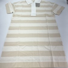 Everlane Women's Size XS Striped Organic Cotton Beige White Polo Dress NWT
