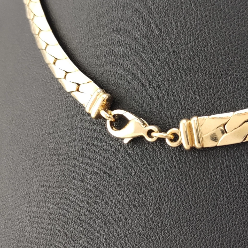 ⭐ Pierre Lang Halskette Collier Anhänger Strick Kette Perle Magnet Gold Go 90 ⭐ - Bild 4 von 4