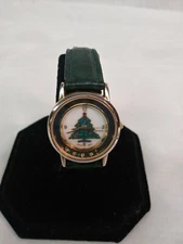 NELSONIC LADIES GOLDTONE CHRISTMAS TREE WATCH