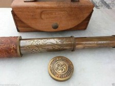 Nautical brass Marine Spyglass Telescope with Maritime Leather case Antique Gift