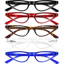 Yogo Vision 5 Pk Reading Glasses Blue Light Blocking Small Cateye Eyewear Women