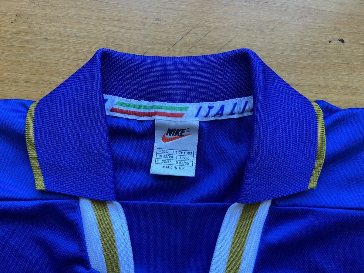 NIKE1996-1997ヴィンテージITALIAイタリア代表サッカーシャツL青 ITALY 1997 1998 HOME FOOTBALL SHIRT SOCCER JERSEY NIKE sz L