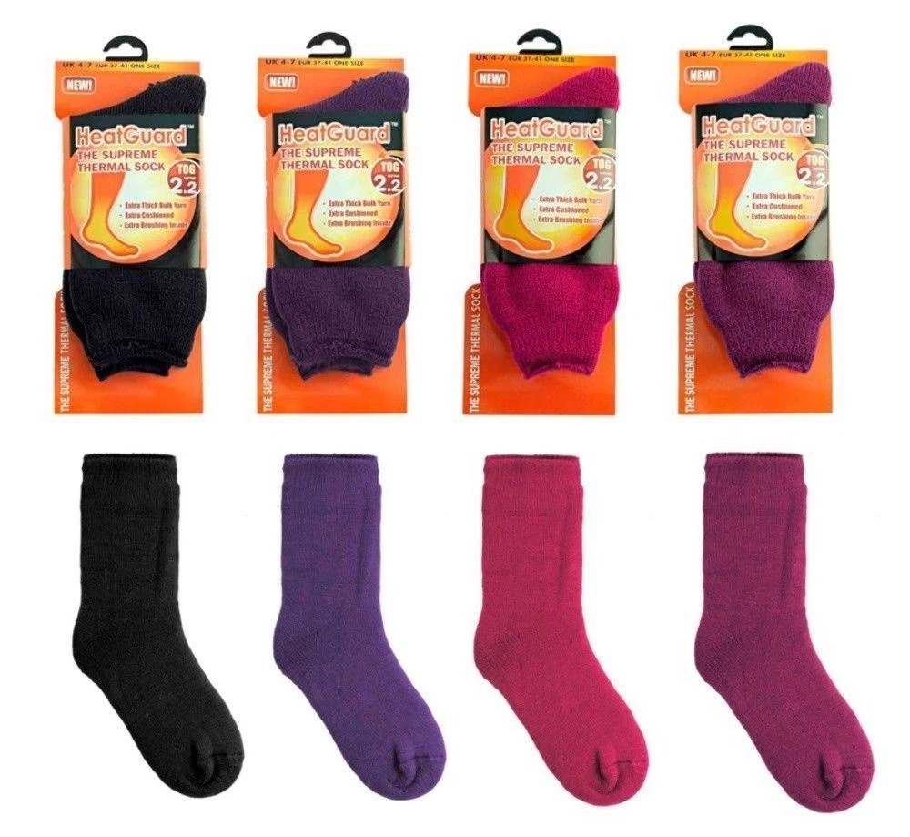 Chaussettes thermiques femmes Heatguard Supreme 2,2 Tog 4 7 doublure brossée extra épaisse