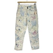 NWT Anthropologie The Wanderer Paint Splatter Cargo Pants Size 25 Art To Wear