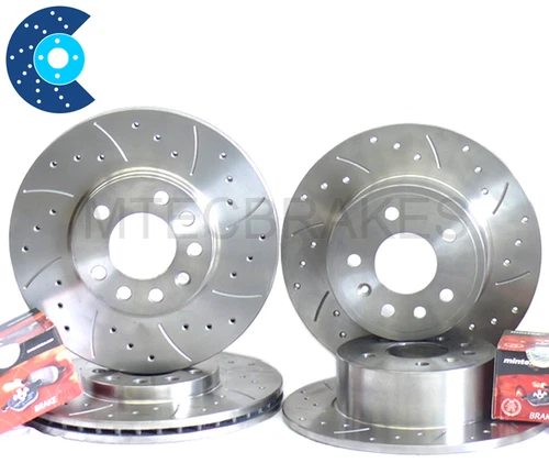 Mazda MX5 1.6 1.8 Perforated Brake Discs Mustache Front Post. 256mm Fr pads