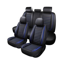 Leather Car Seat Covers Full Set, Universal Faux Leather Car Seat Covers 5 Se...