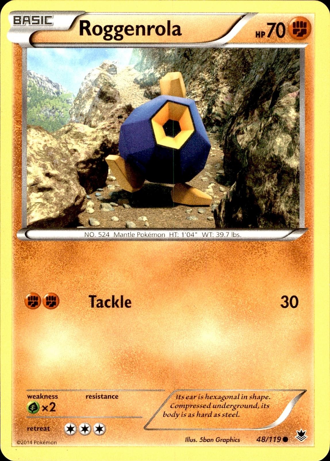 POKEMON ROGGENROLA 48 PHANTOM FORCES 119 COMMON LP