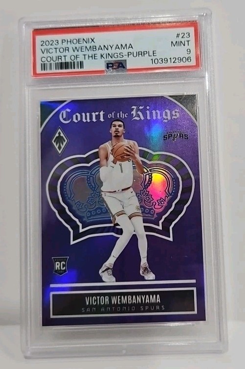 2023-24 Phoenix Victor Wembanyama Court of the Kings RC Purple /75 PSA 9