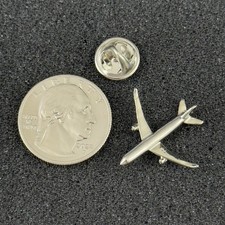 Vintage Airbus A320 Airplane Plane Body Model Silver Tone Pin Pinback #51412
