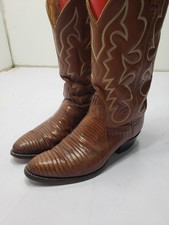 Tony Lama Men's Brown Lizard Skin Cowboy Western Boots USA Made Size 9D?