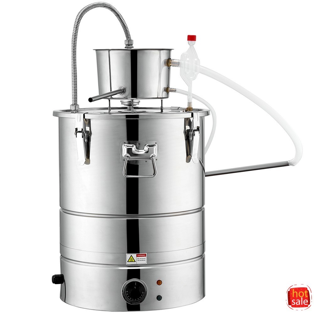 Alcohol Still 9 Gal/30L Water Alcohol Distiller, Stainless Steel Tube & Pump