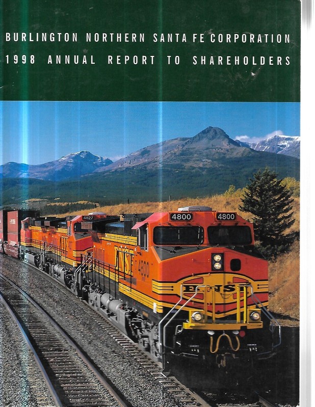 BNSF BURLINGTON SANTA FE ANNUAL REPORTS  1998  2000 2003 2008