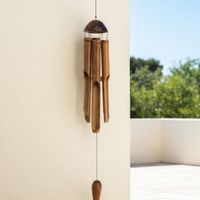 Windspiel Bambus Klangspiel Groß für Garten Balkon Feng Shui Schöner Klang 100cm