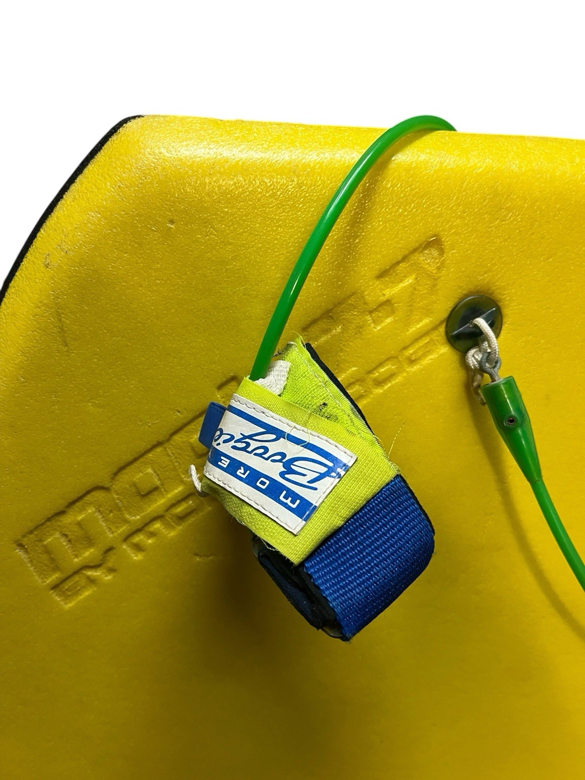 Vintage Morey Boogie Board Mach 7-7 Bodyboard With leash Orange Yellow RARE
