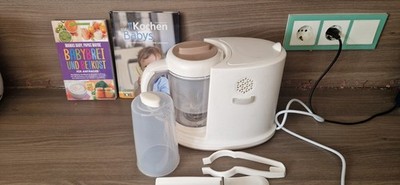 AMBIANO Babynahrungszubereiter Mixer & Dampfgarer 1L Becher Edelstahlmesser