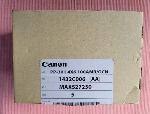 5 Lot 100pk New Canon Photo Paper Plus Glossy II PP-301 4 X 6” 500 Sheets