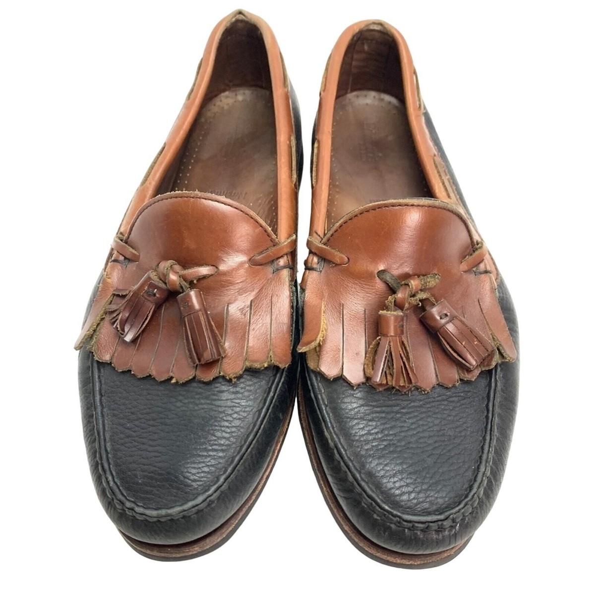Allen Edmonds Nashua Brown Leather Slip On Tassel‎ Loafer Shoes Men’s Size 10 B Allen Edmonds Loafers Mens 10 B Nashua Black Brown Tassel  main image 3